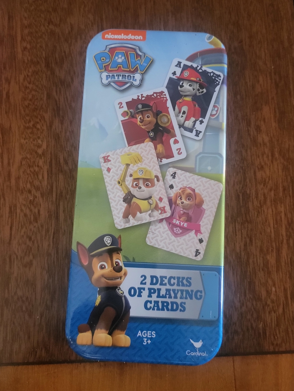 Paw Patrol Playing Cards - Tin - Blue & Red